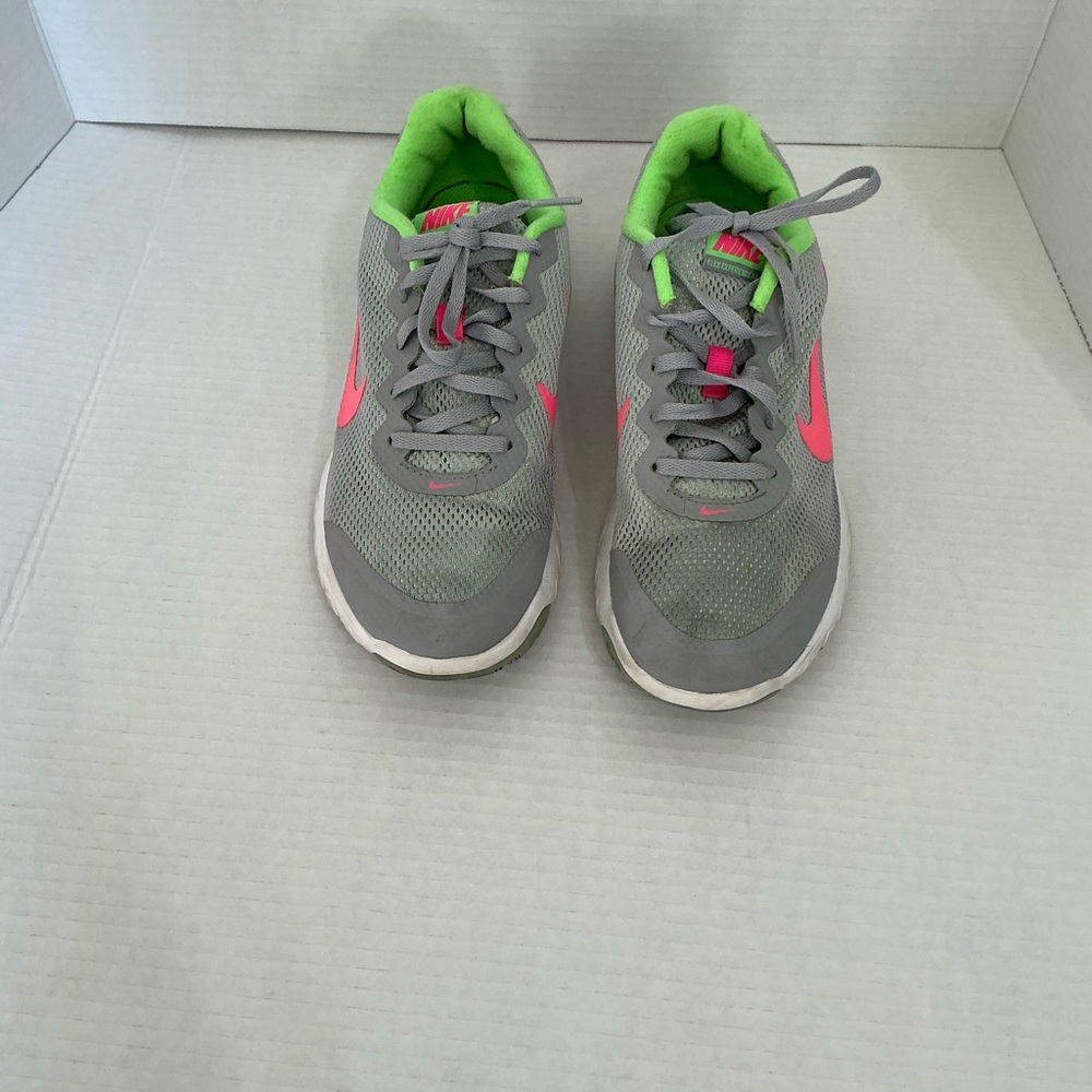 Gray and Neon Pink Nike Sneakers